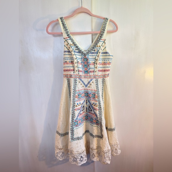 Champagne & Strawberry Dresses & Skirts - Anthropologie Champagne & Strawberry Embroidered Dress